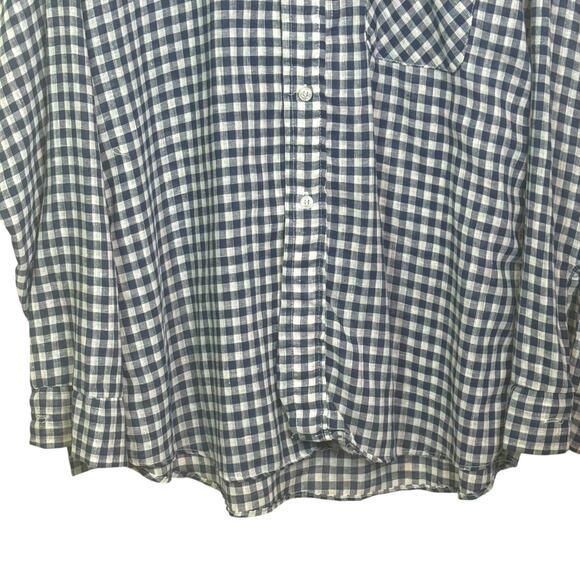 Vtg Donlin Tapered 'n Tails Permanent Press Size Large Dagger Collar Blue Shirt - Picture 4 of 7